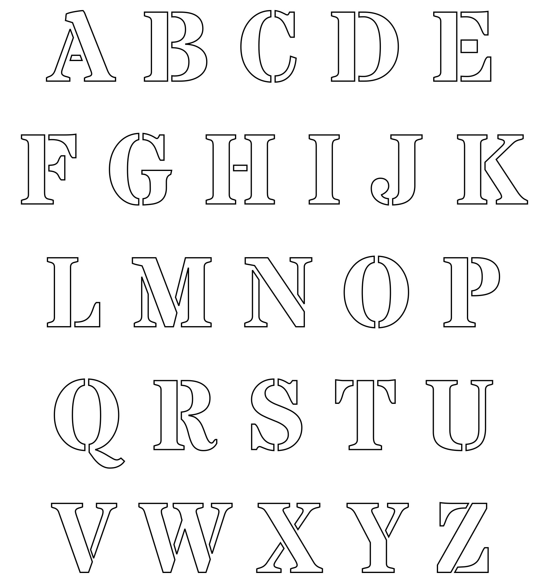 Free Printable Alphabet Stencils To Cut Out Free Printable Templates
