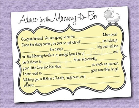 Free Printable Mom Advice Cards