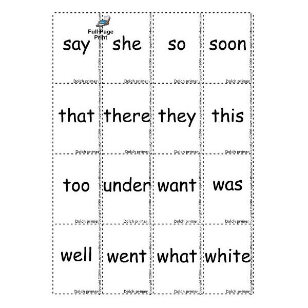 Sight Words Flash Cards Printable Free