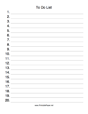 Printable Numbered List 1-100