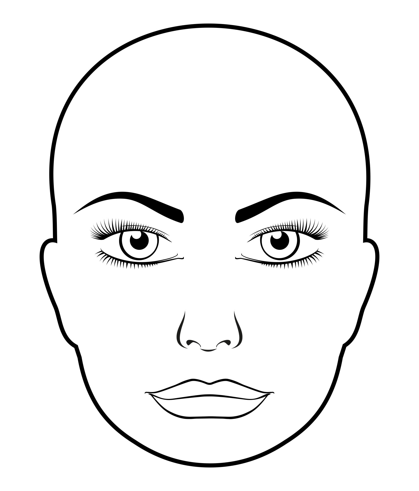 Brown Face Chart Blank