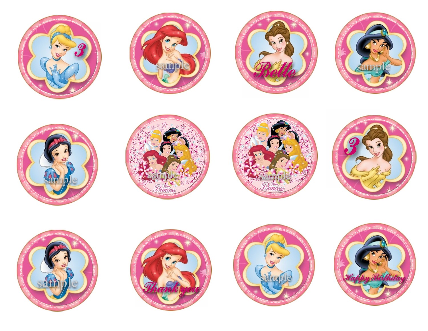 5 Best Images of Free Printable Princess Cupcake Toppers Disney