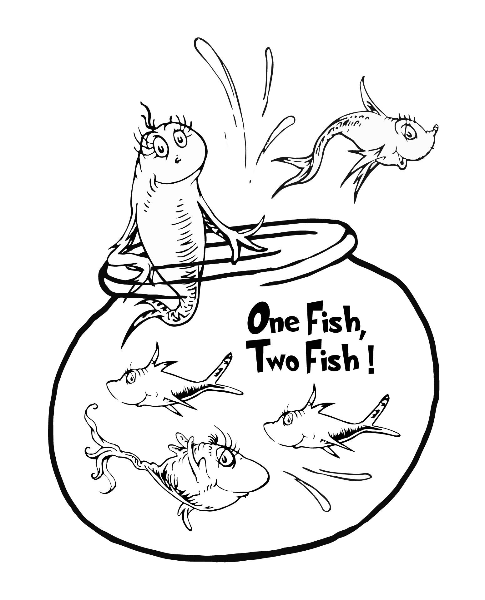9 Best Images of One Fish Two Fish Coloring Pages Printable Dr. Seuss