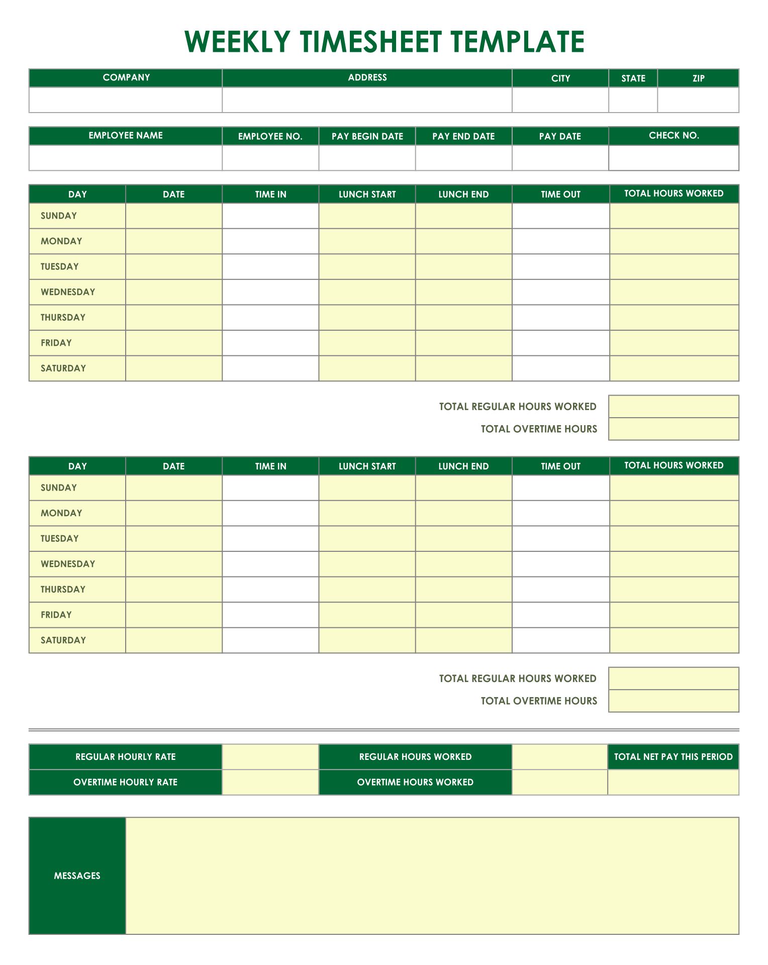 Free Printable Employee Timesheet Template Printable Templates