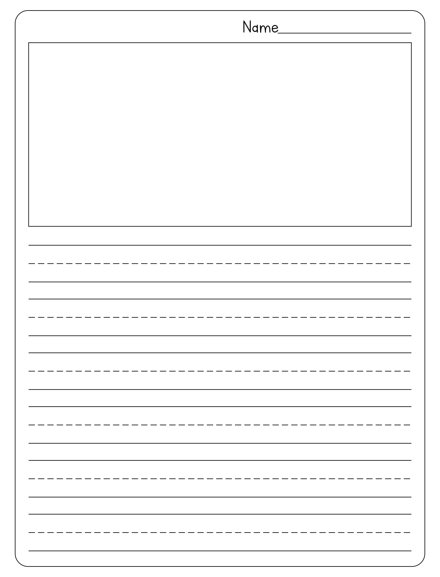 Kindergarten Writing Paper Free Printable