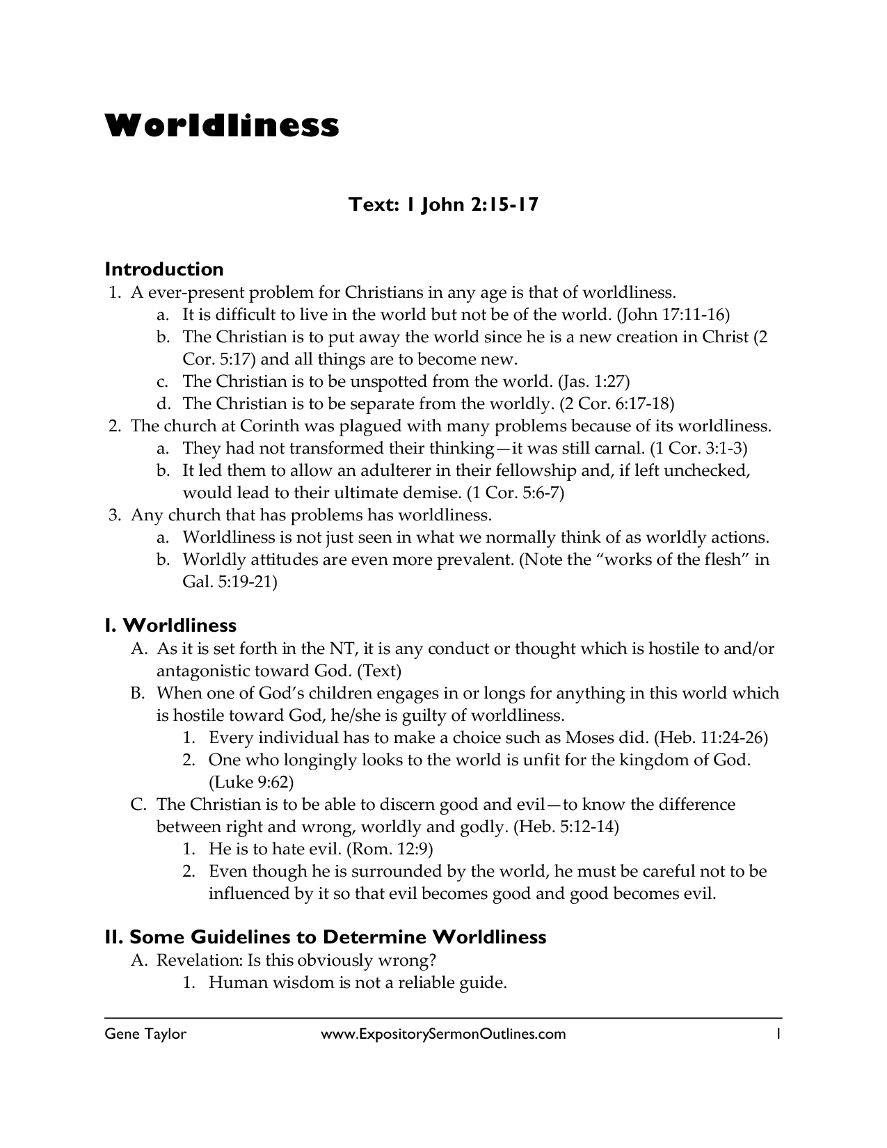 Notes Outline Template