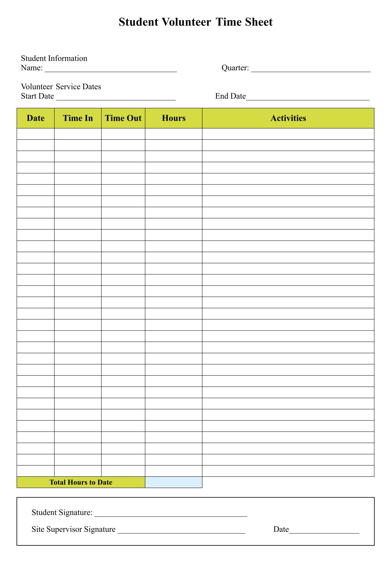 Printable Timetable Sheets Free Printable Templates