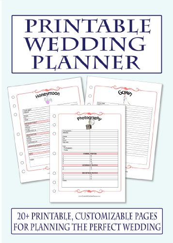 Printable Free Printable Wedding Planner Worksheets