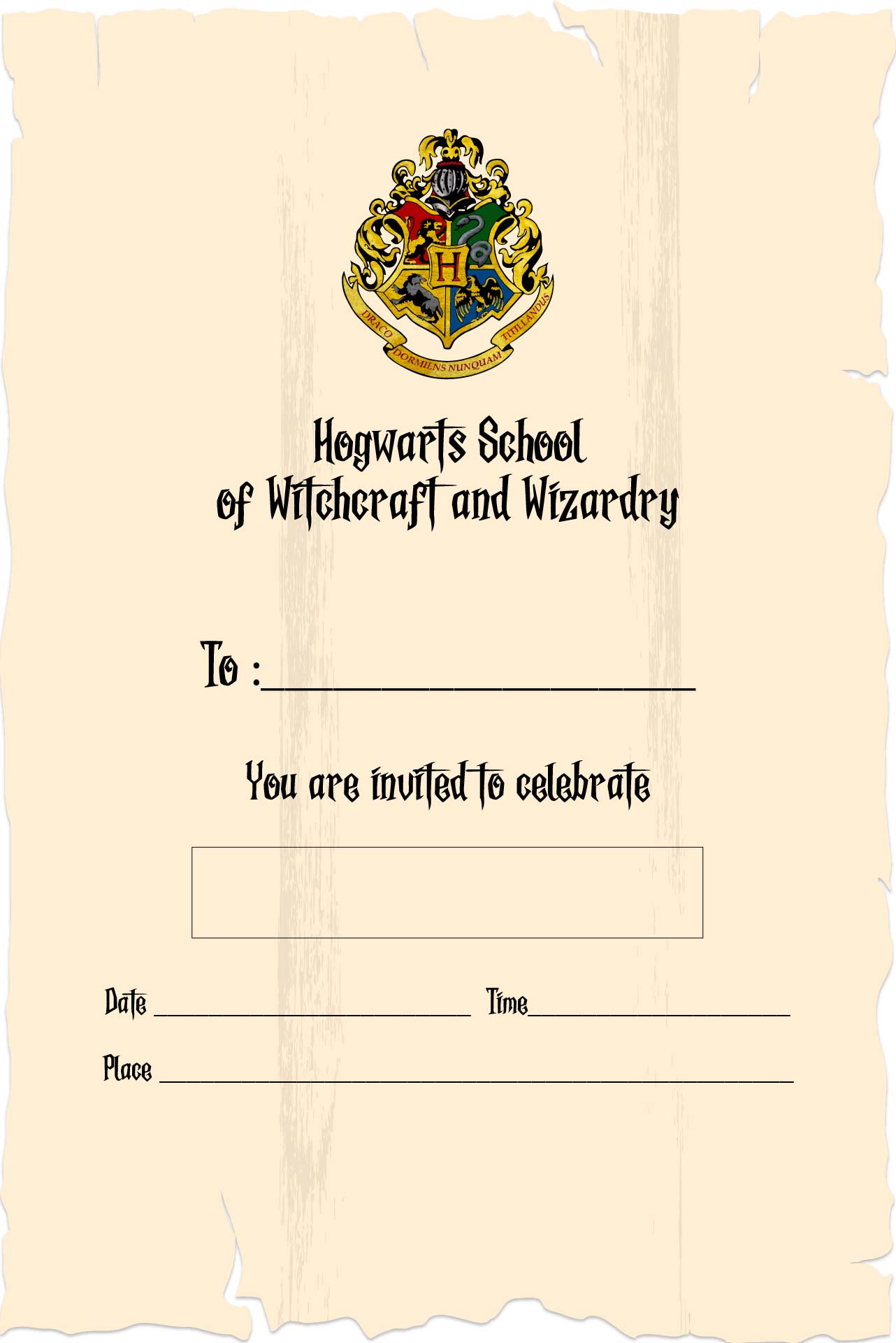 Harry Potter Printable Invitations Printable Templates