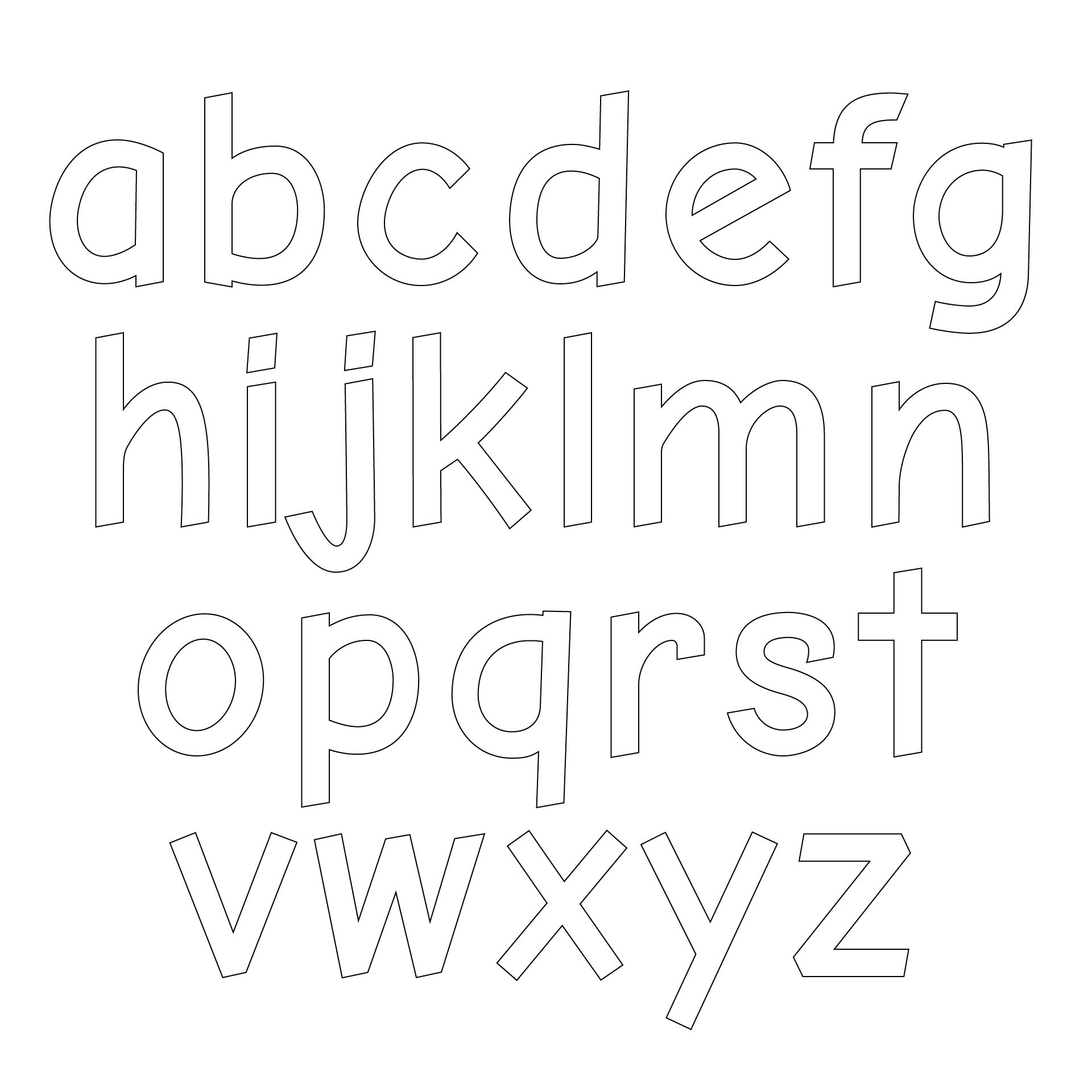 Free Printable Lowercase Letter Stencils