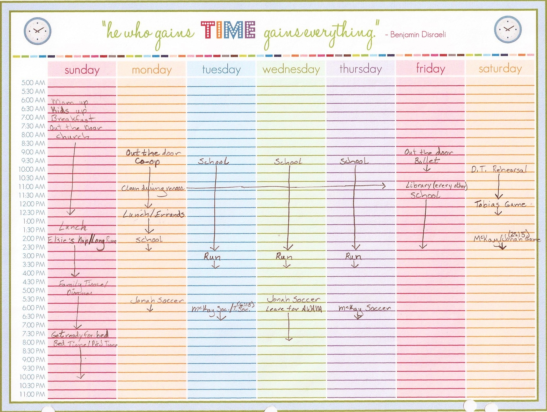 7 Best Images of Printable Daily Schedule With Time Slots Free