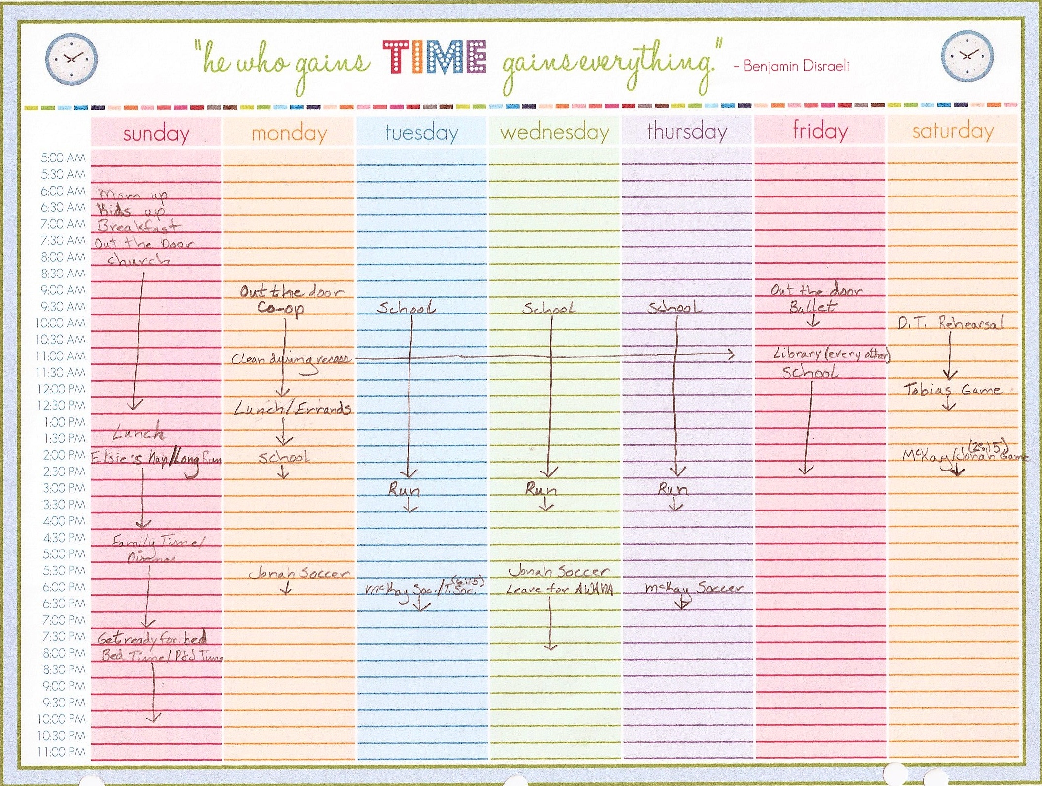 Printable Weekly Calendar With Time Slots