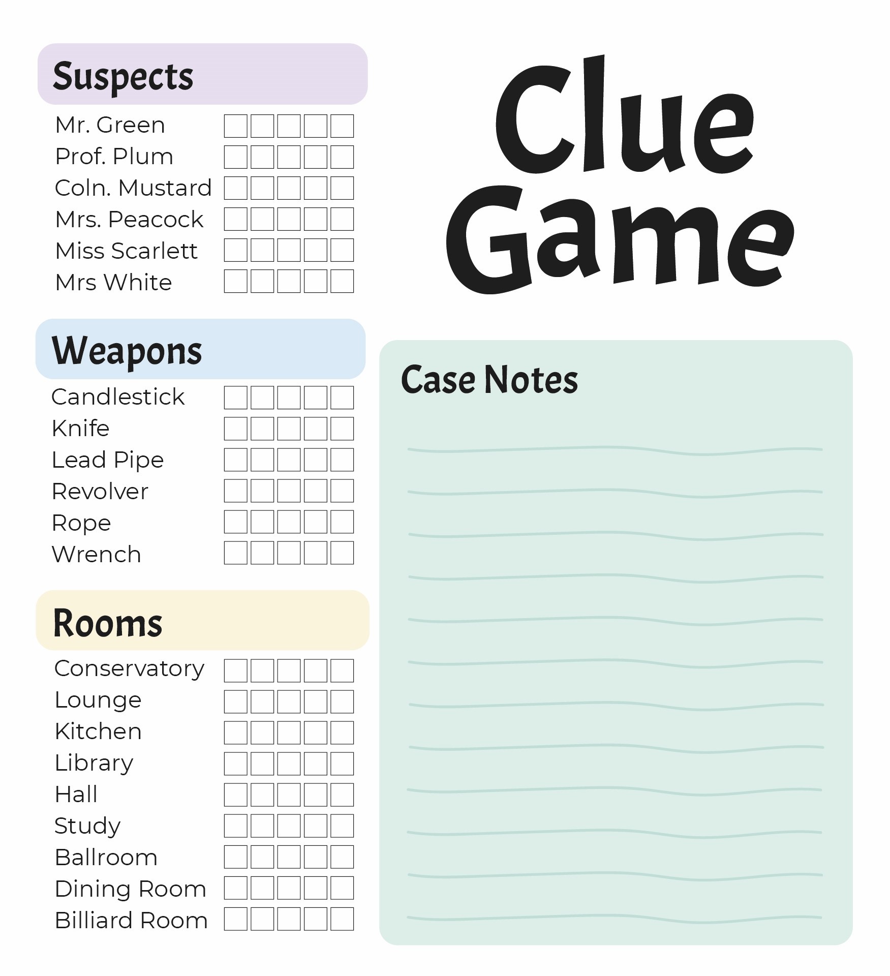 Search Results for “Clue Score Sheets” Calendar 2015