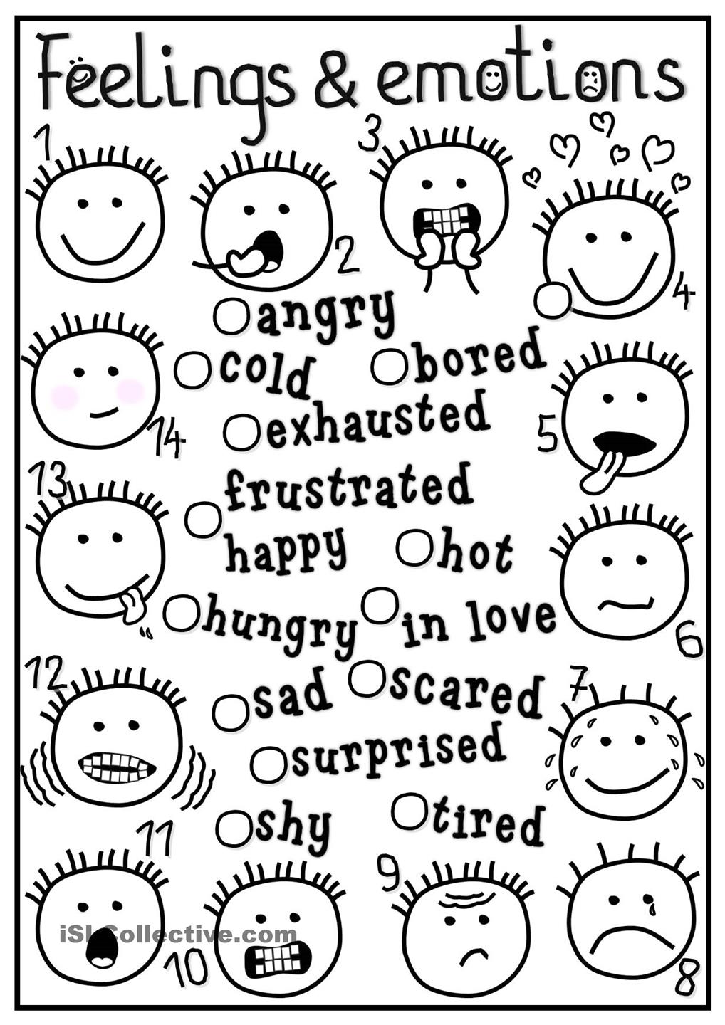 5 Best Images of Feeling Coloring Pages Printable - Feelings Emotions