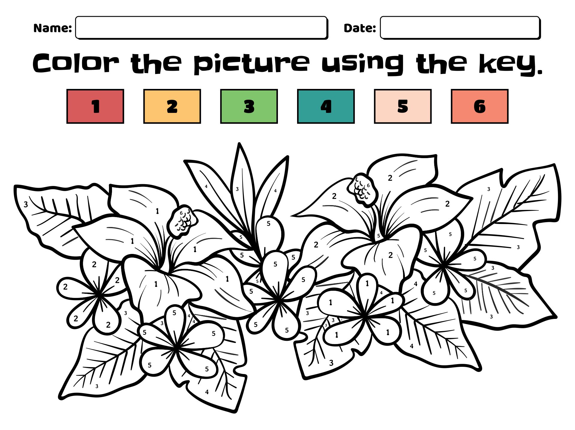 7 Best Images of Flower Color By Number Printables - Printable Paint by