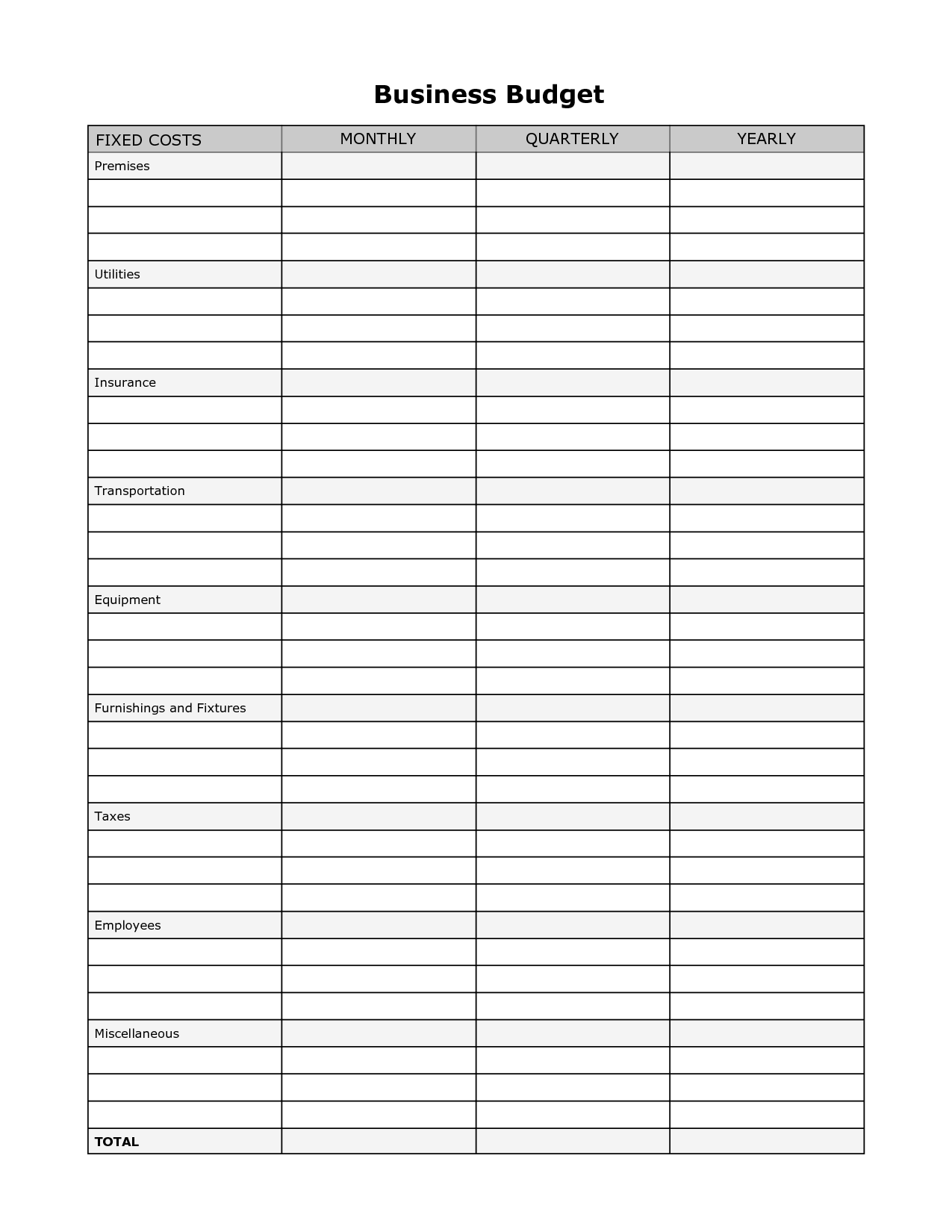 Small Business Expenses Spreadsheet Template