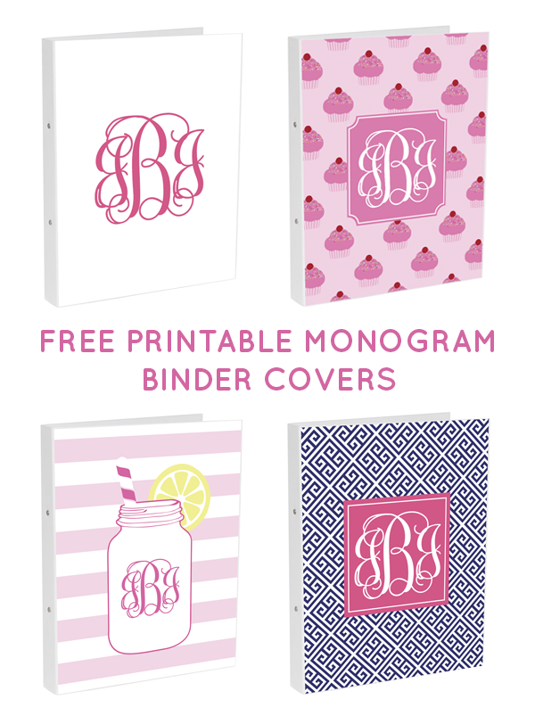 Free Monogram Emily Sak Printable Binder Covers For