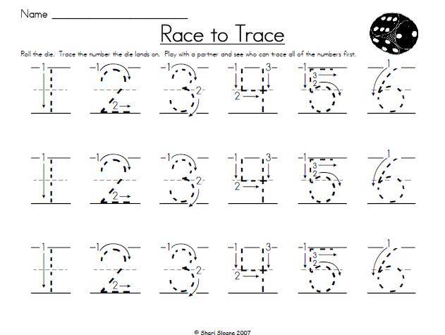 Traceable Numbers Worksheets Printable Kindergarten