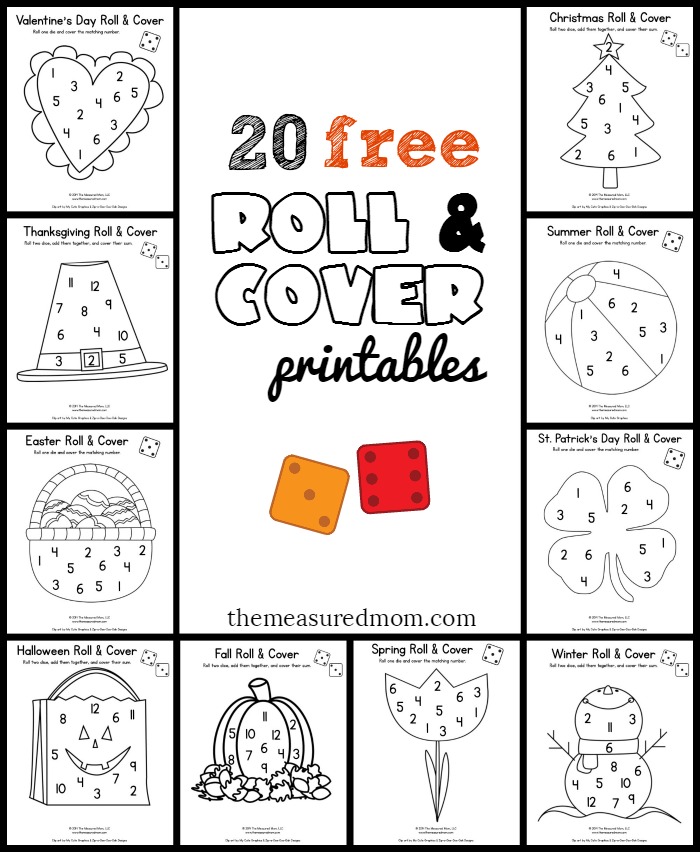 4 Best Images of Printable Math Games For Kindergarten Roll and Cover