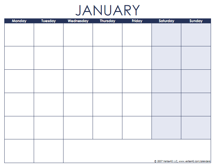 7 Best Images Of Blank Monthly Calendar Printable Free Printable