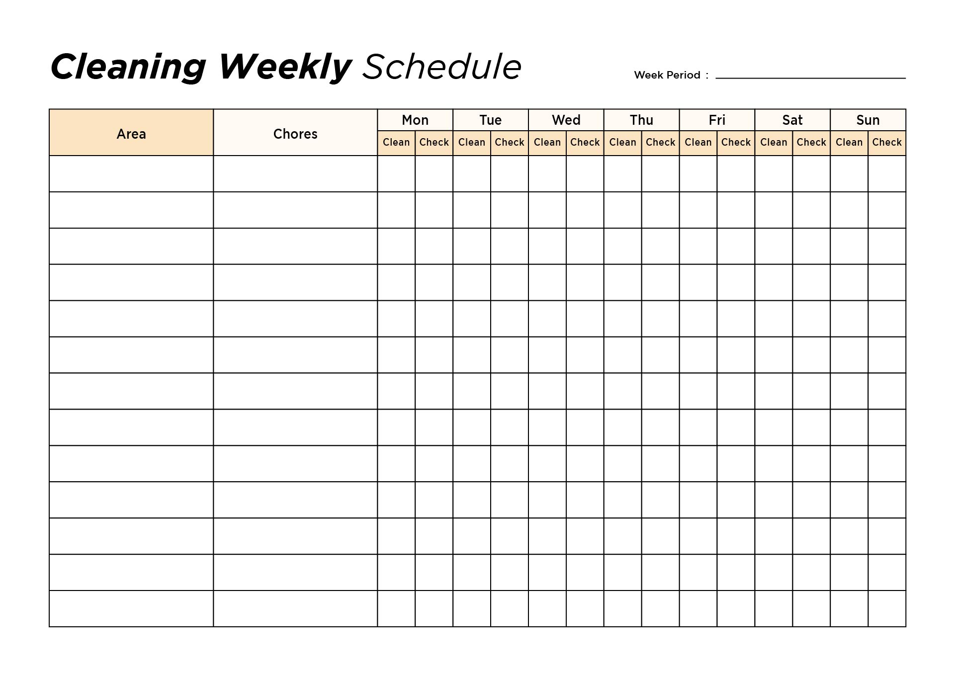 Bathroom Schedule Template