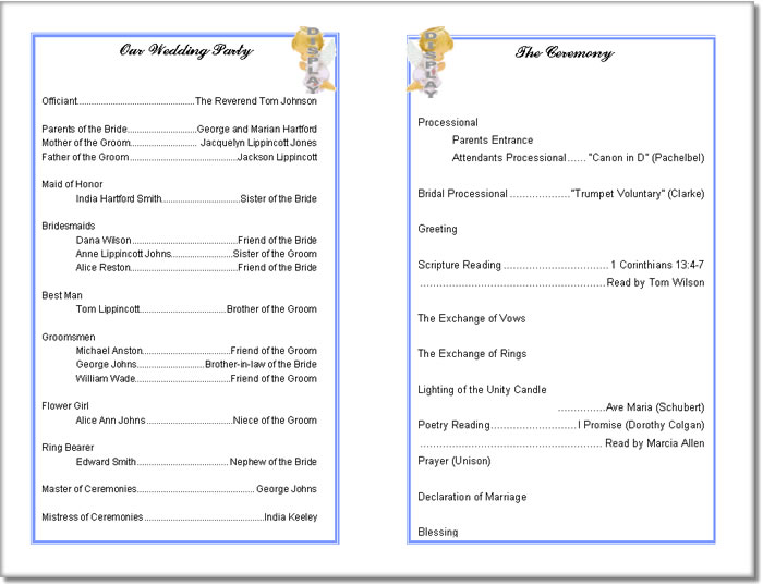 Free Printable Wedding Program Templates Word