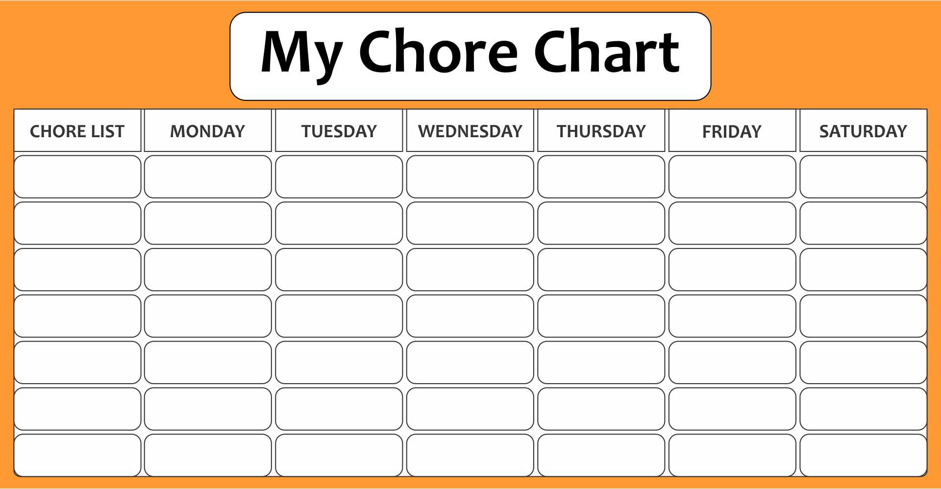 Printable Blank Chore Chart