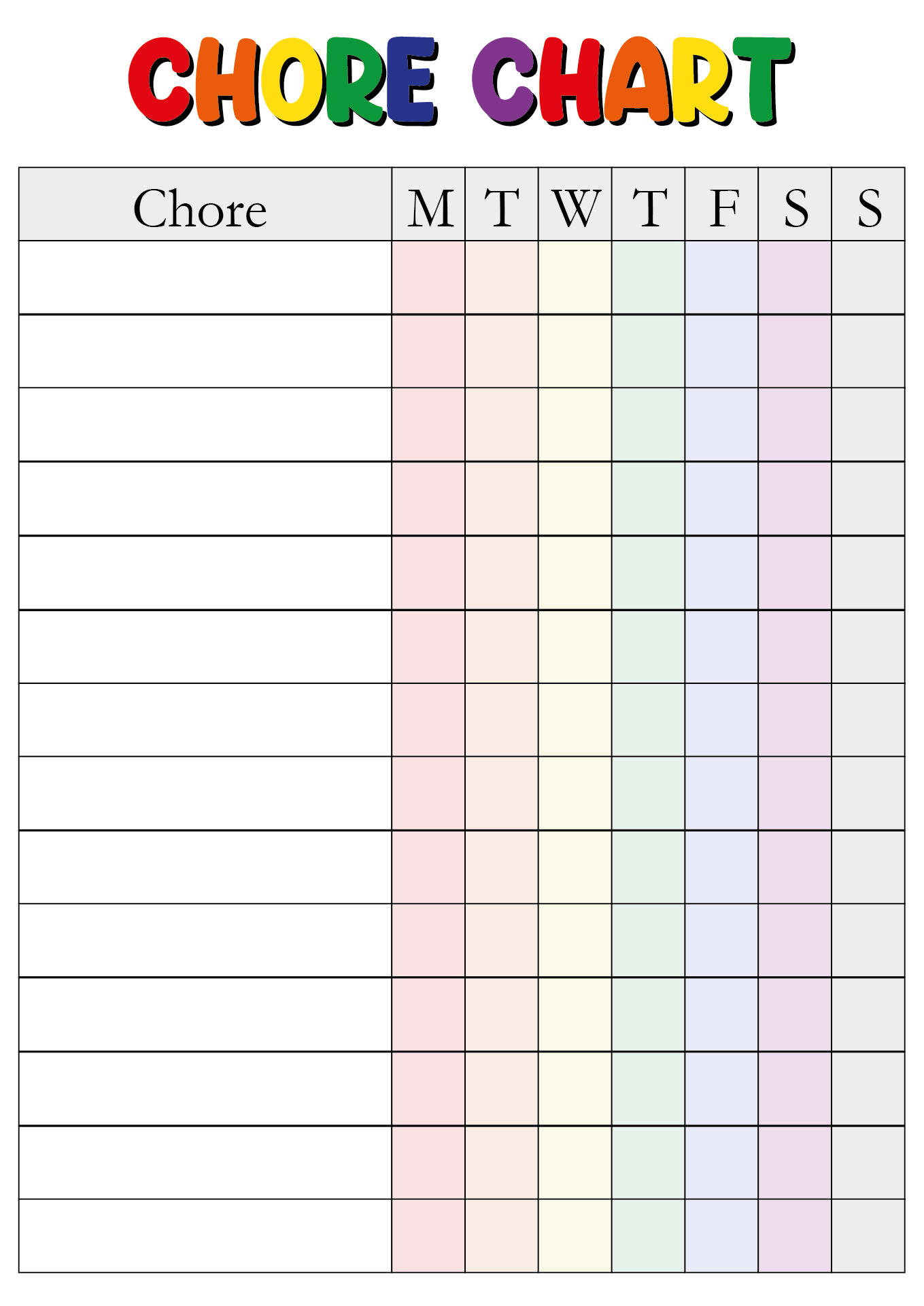 Printable Blank Chart With Lines