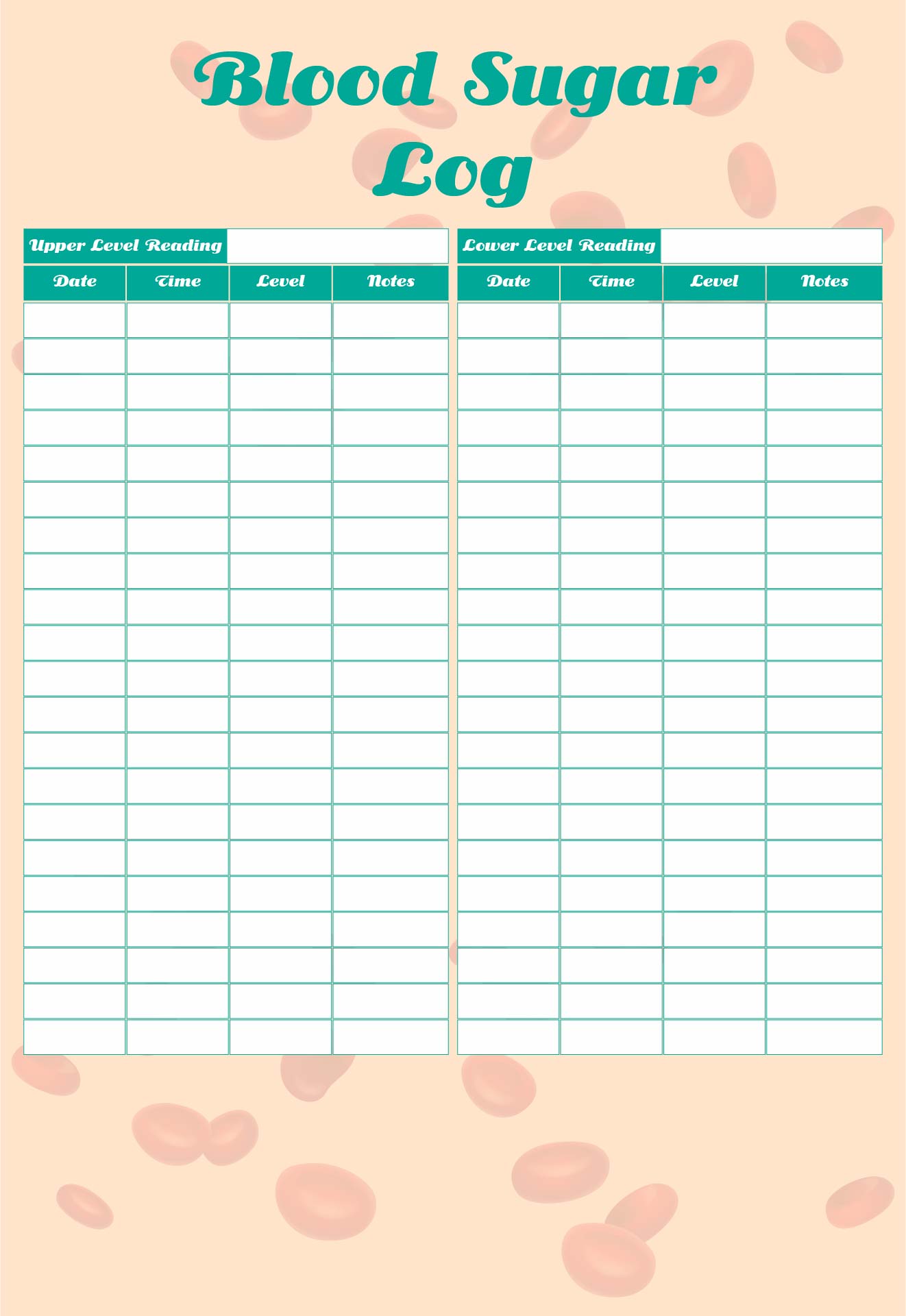 Free Blood Sugar Log Printable