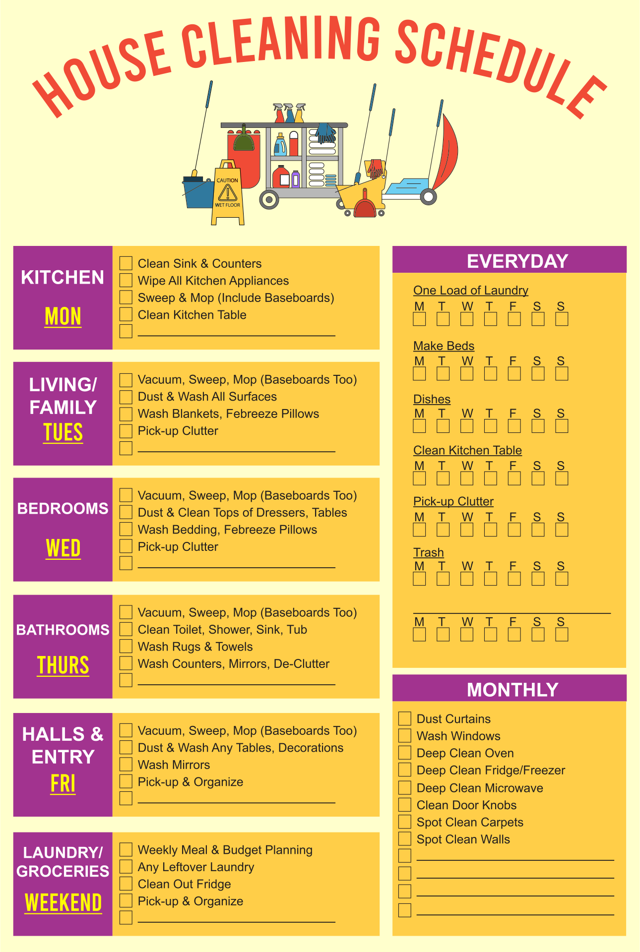 Free Printable Cleaning Schedule Template free-printable-cleaning-schedule-template