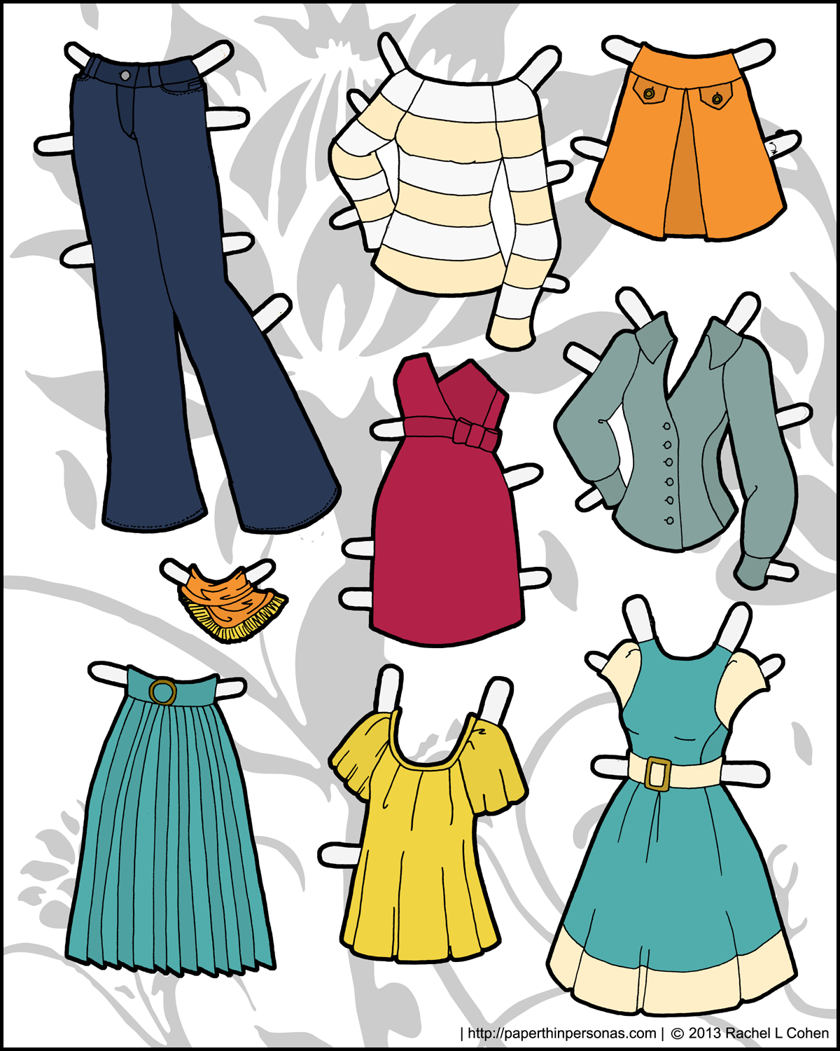 Free Printable Paper Doll Clothes Patterns