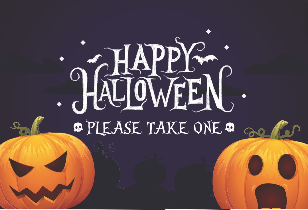 7 Best Images Of Take One Printable Halloween Signs Printable Please Take One Halloween Sign 