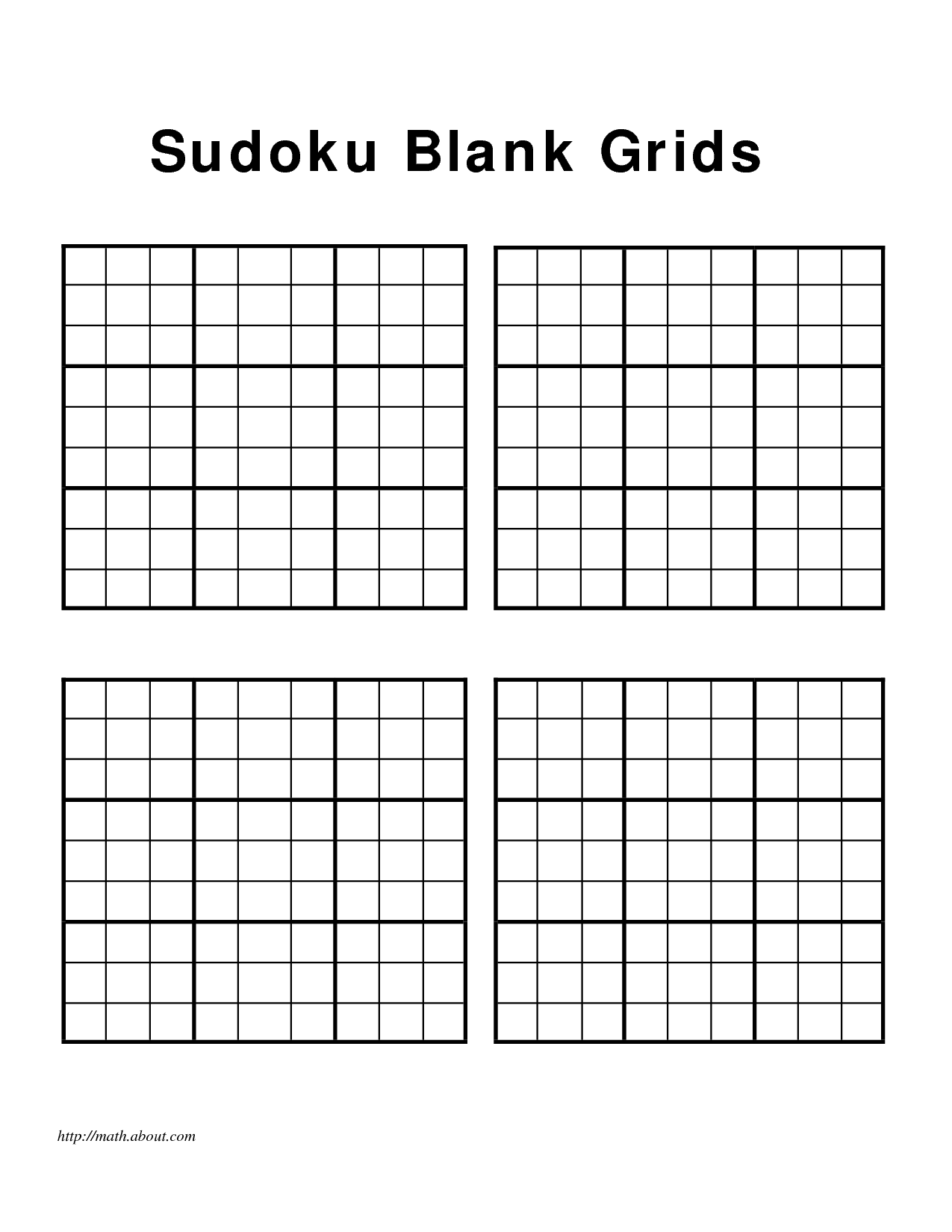 6 Best Images of Printable Sudoku Template Blank Sudoku Grids