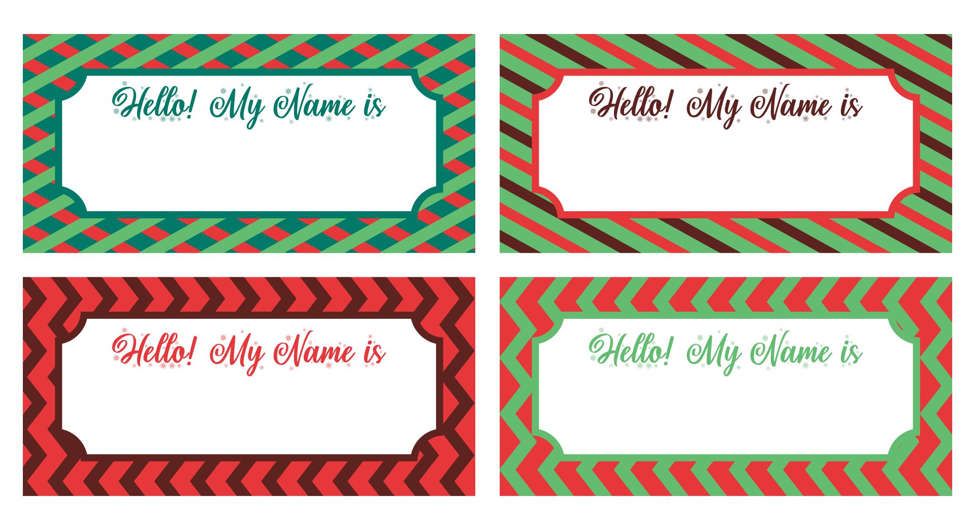 Christmas Name Badges Printable Free