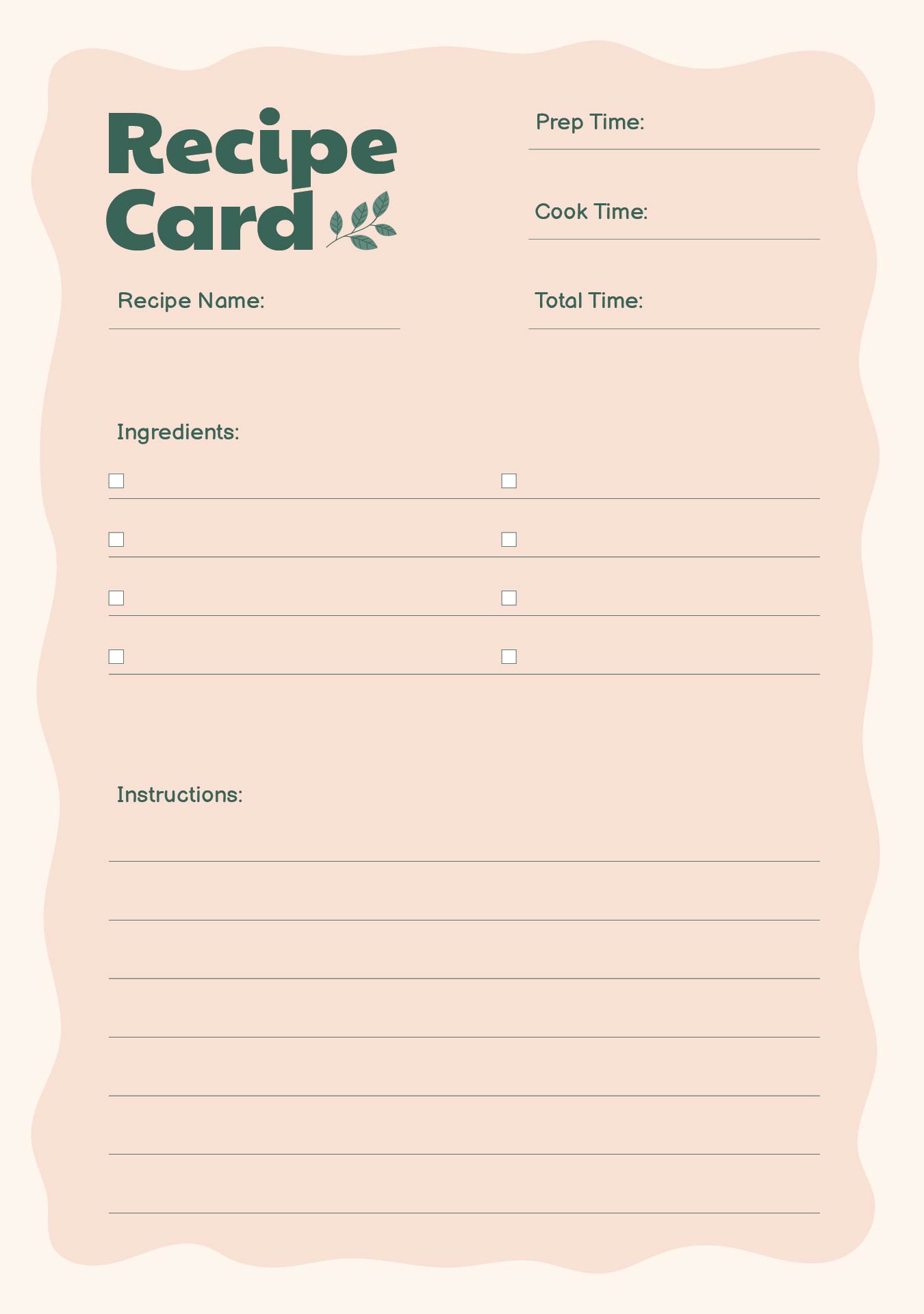 8 Best Images Of Printable Full Page Recipe Templates Free Printable Full Page Recipe