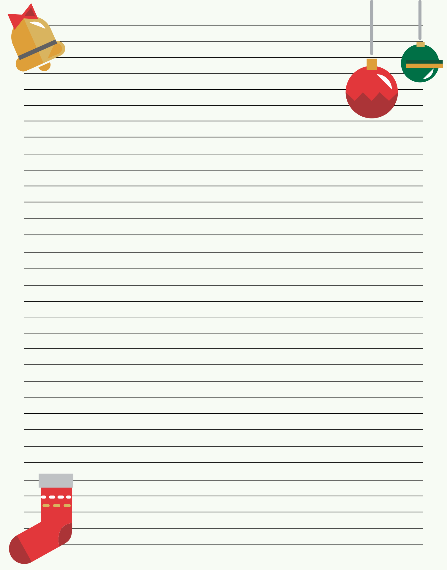 Free Printable Christmas Stationery With Lines