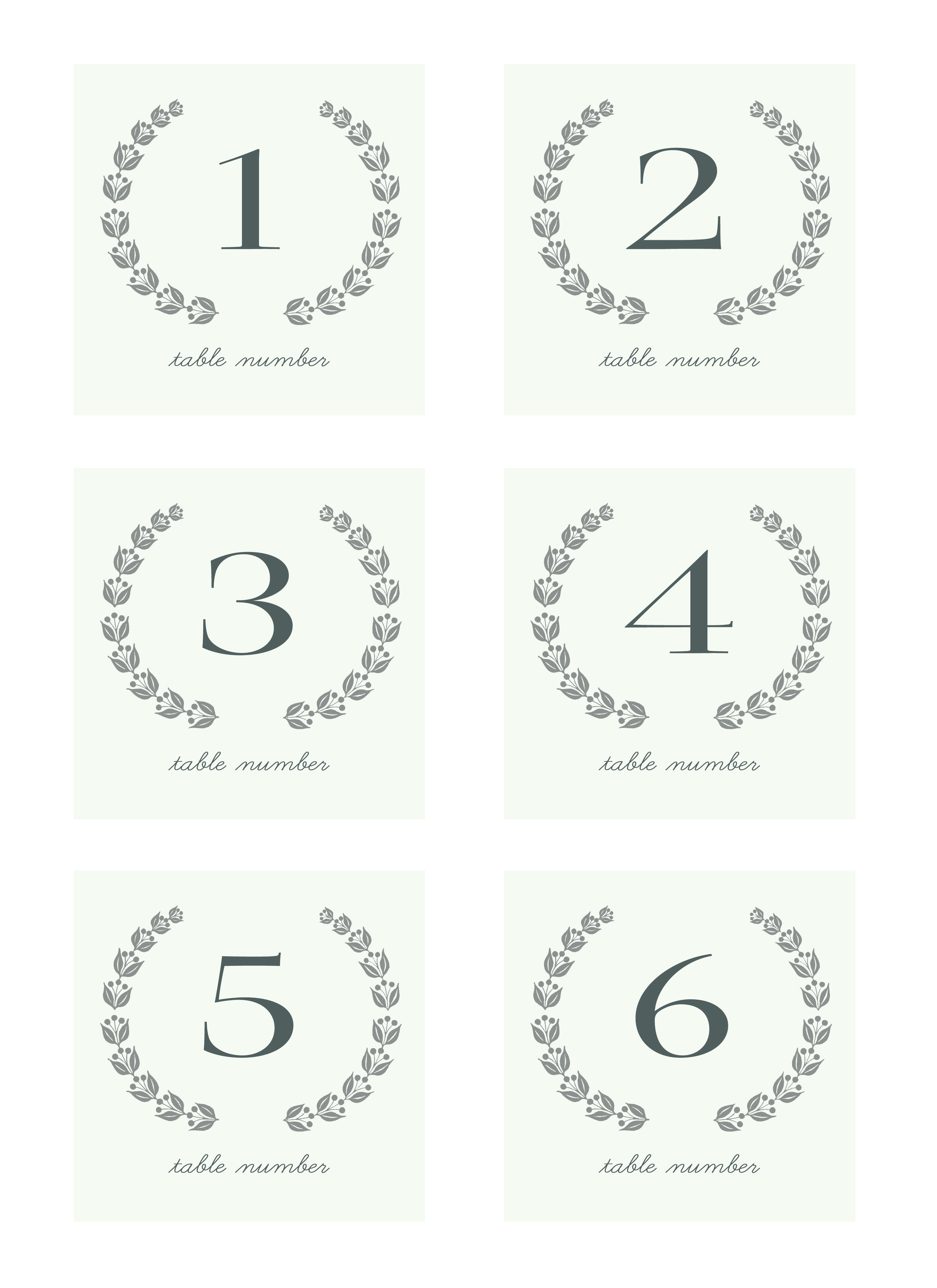 Free Printable Wedding Table Numbers Template Printable Templates