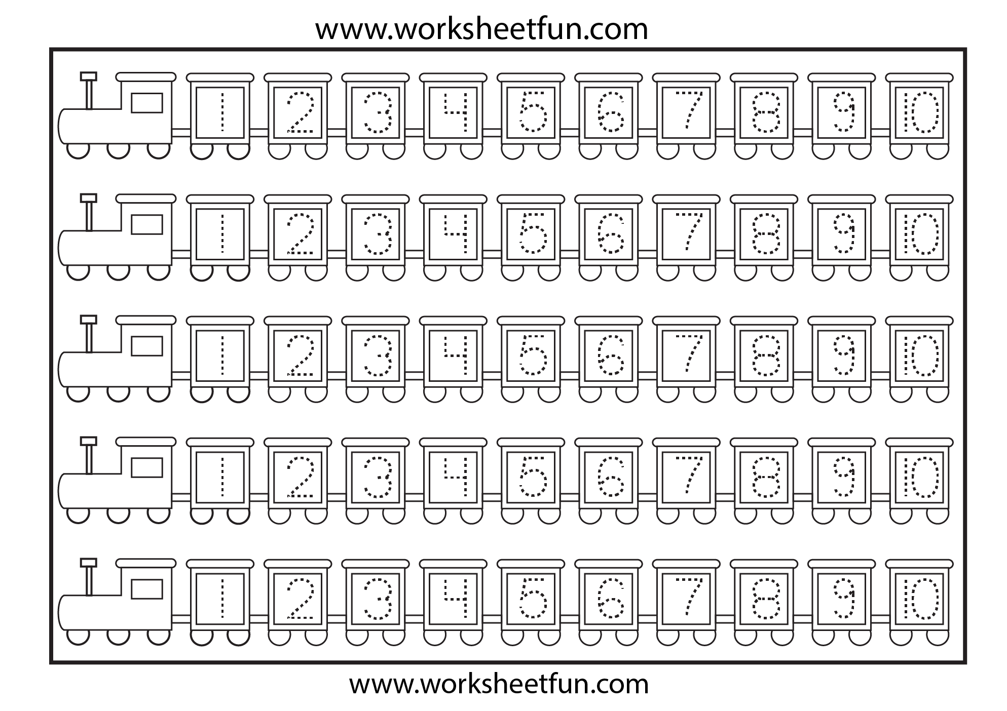 Printable Number Tracing Worksheets 1 50