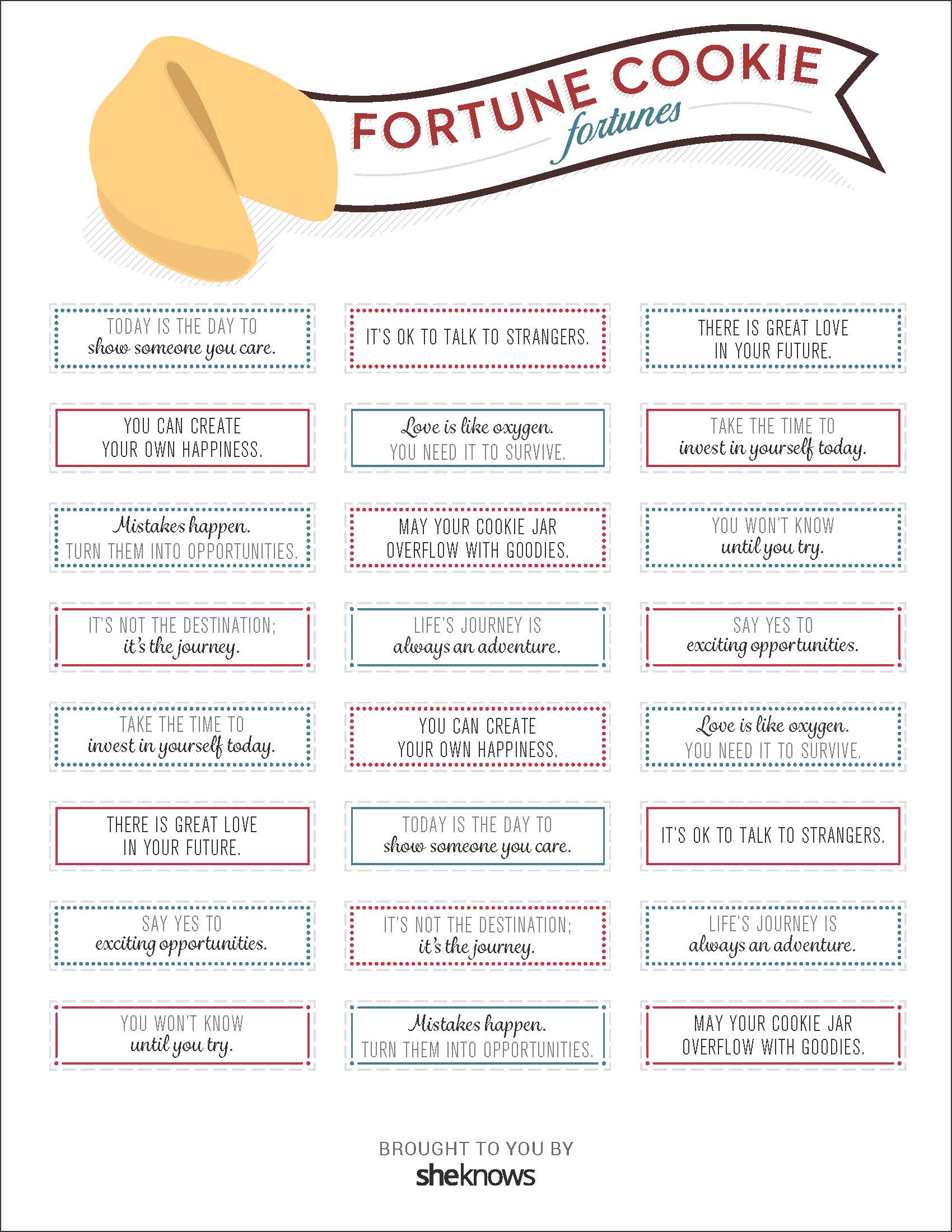 Fortune Cookie Template Printable Free Printable