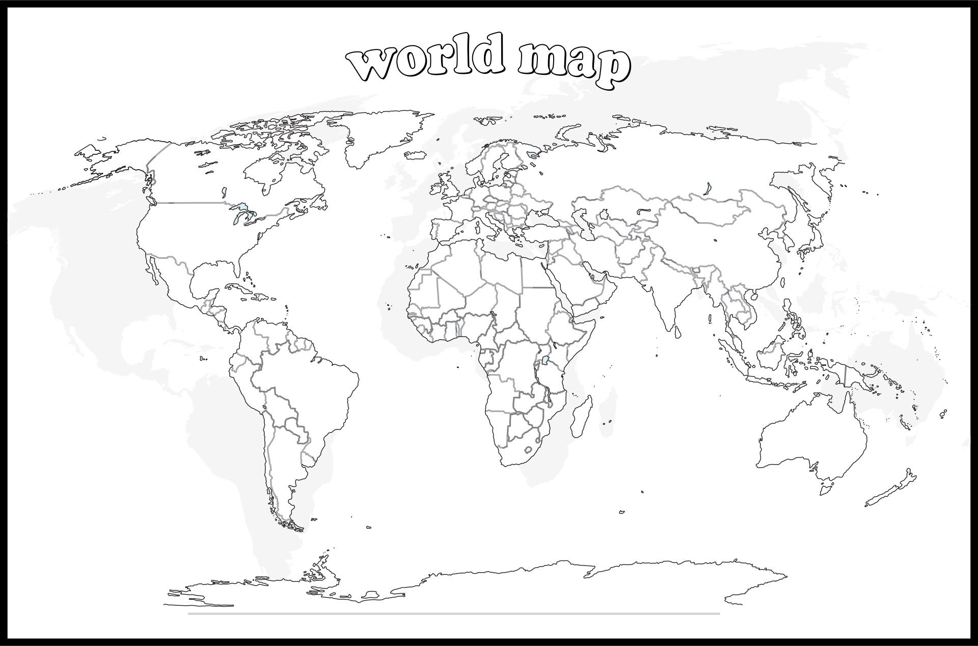 Printable Blank Outline Political Map Of World With Countries Porn