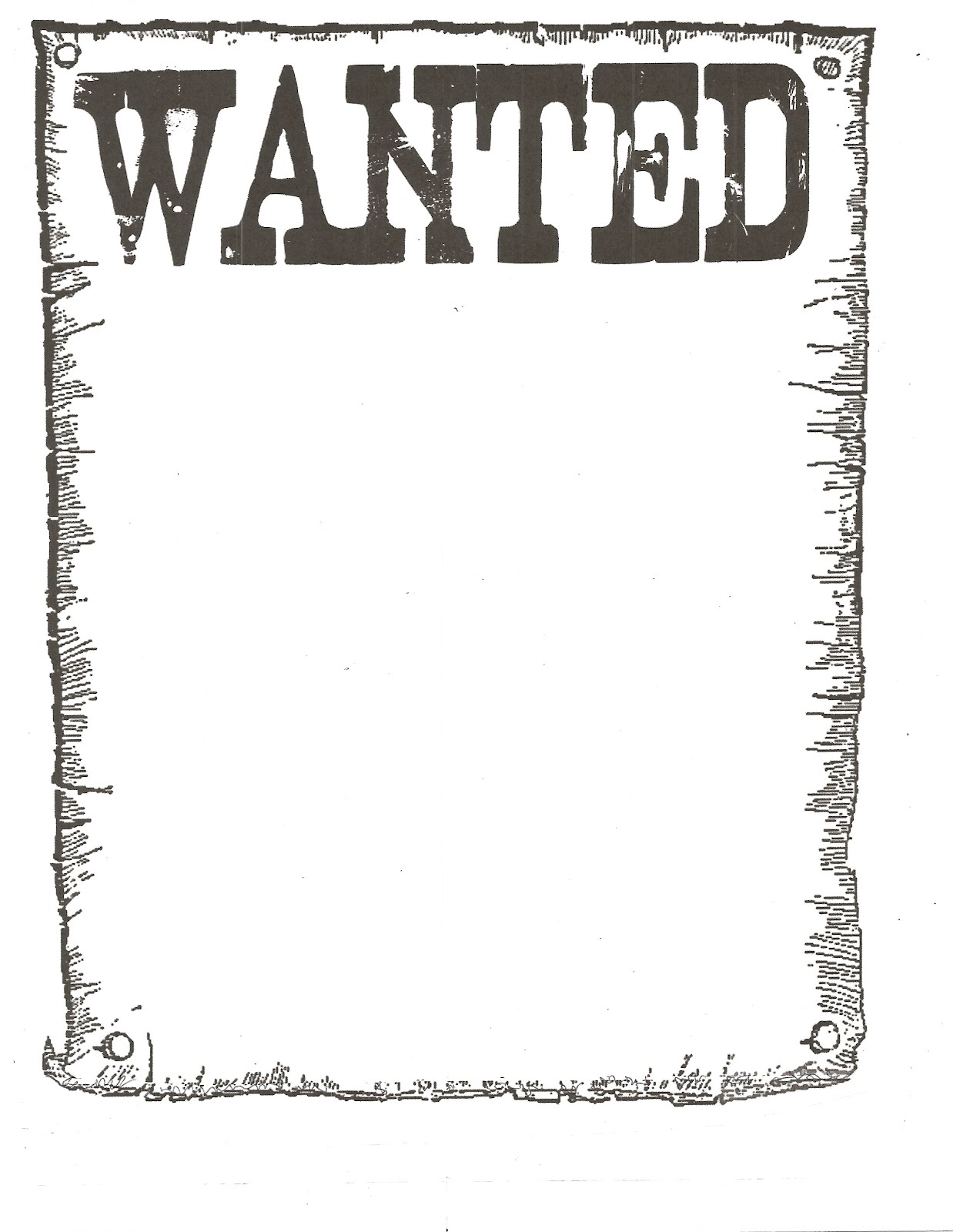 Free Printable Wanted Poster Template
