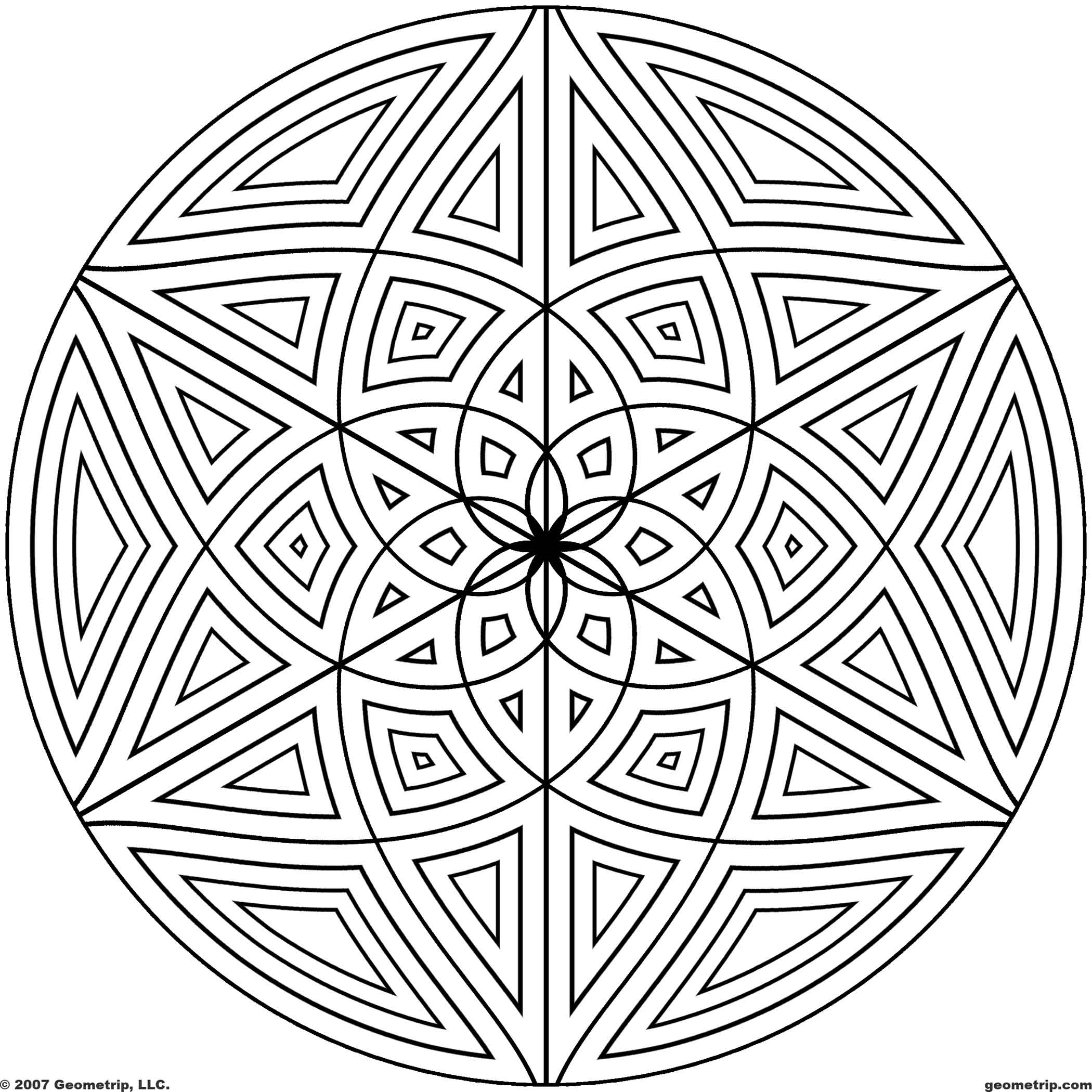 Geometric Mandala Coloring Pages - Coloring Home
