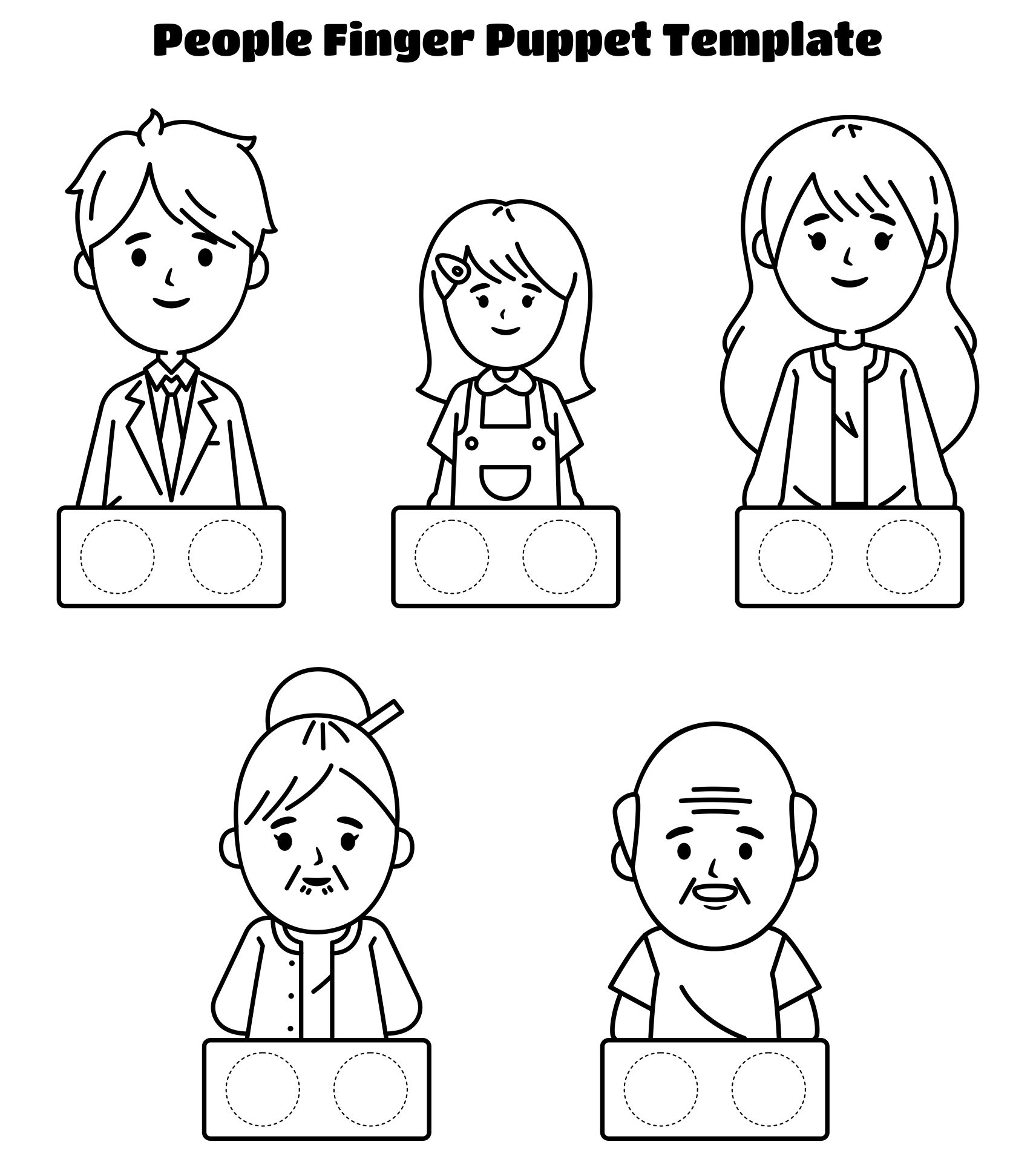 Printable Family Finger Puppet Template