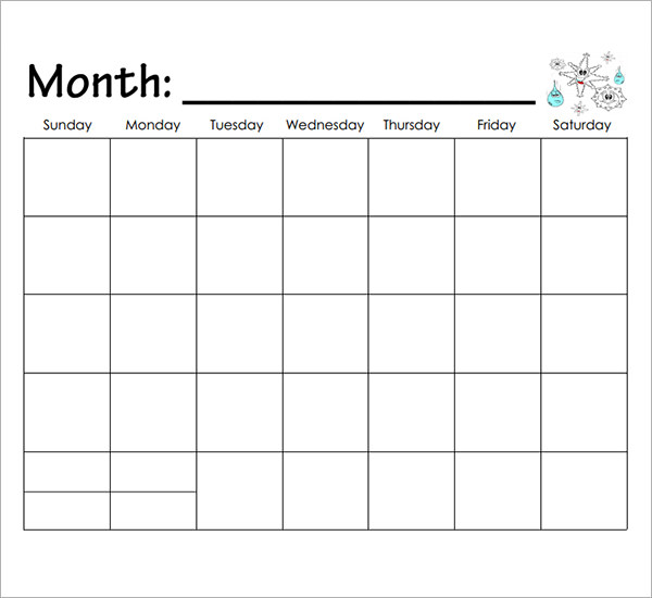 9 Best Images Of Kindergarten Printable Calendar Month By Month Free 