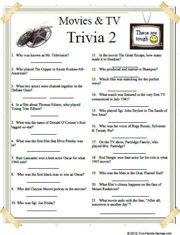 105 Movie Quiz Questions and Answers Film Trivia Questions