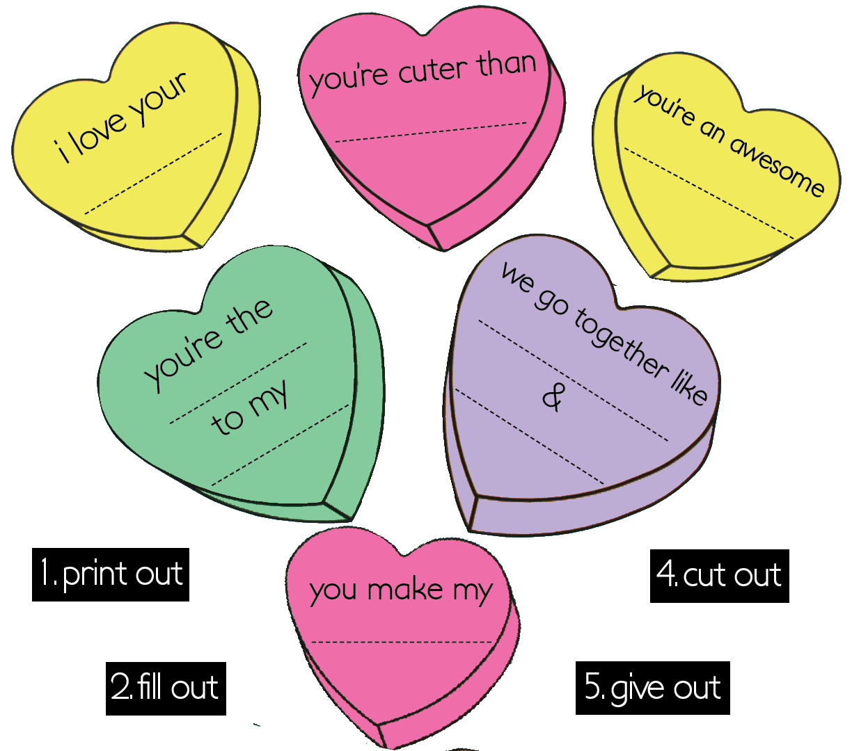8 Best Images Of Printable Conversation Hearts Blank Printable 