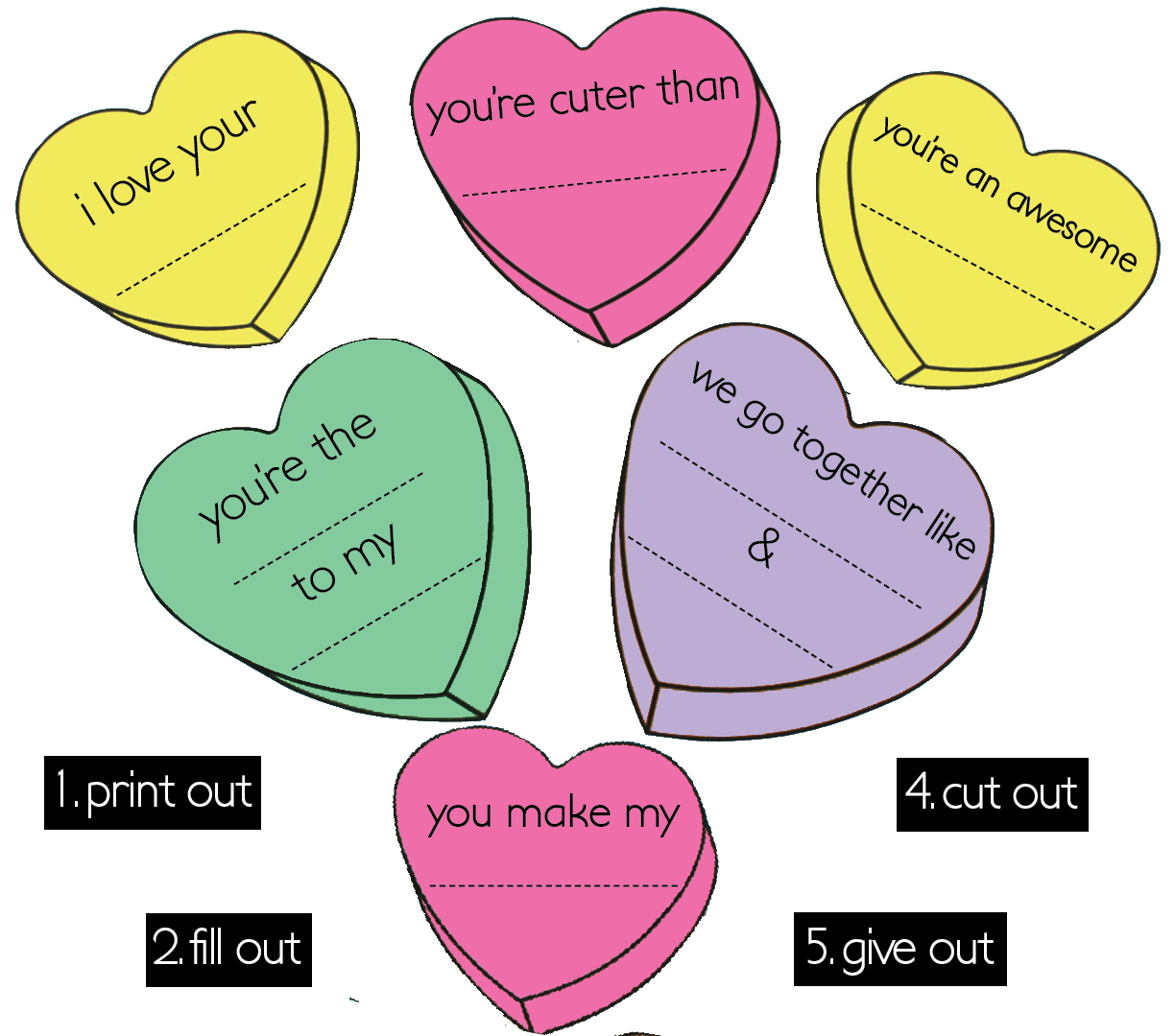Printable Valentine Conversation Hearts