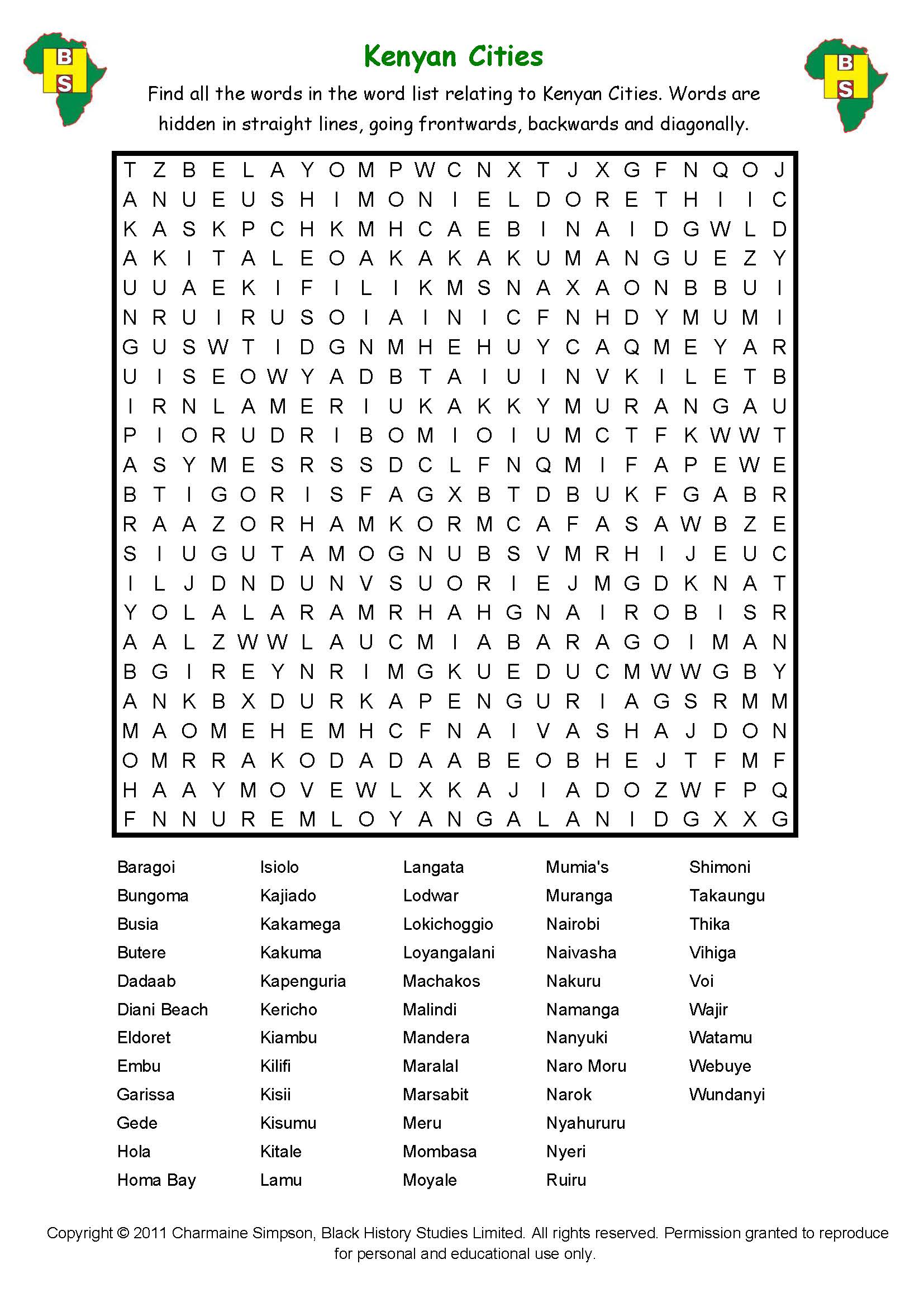 Free Printable History Word Search Puzzles For Kids