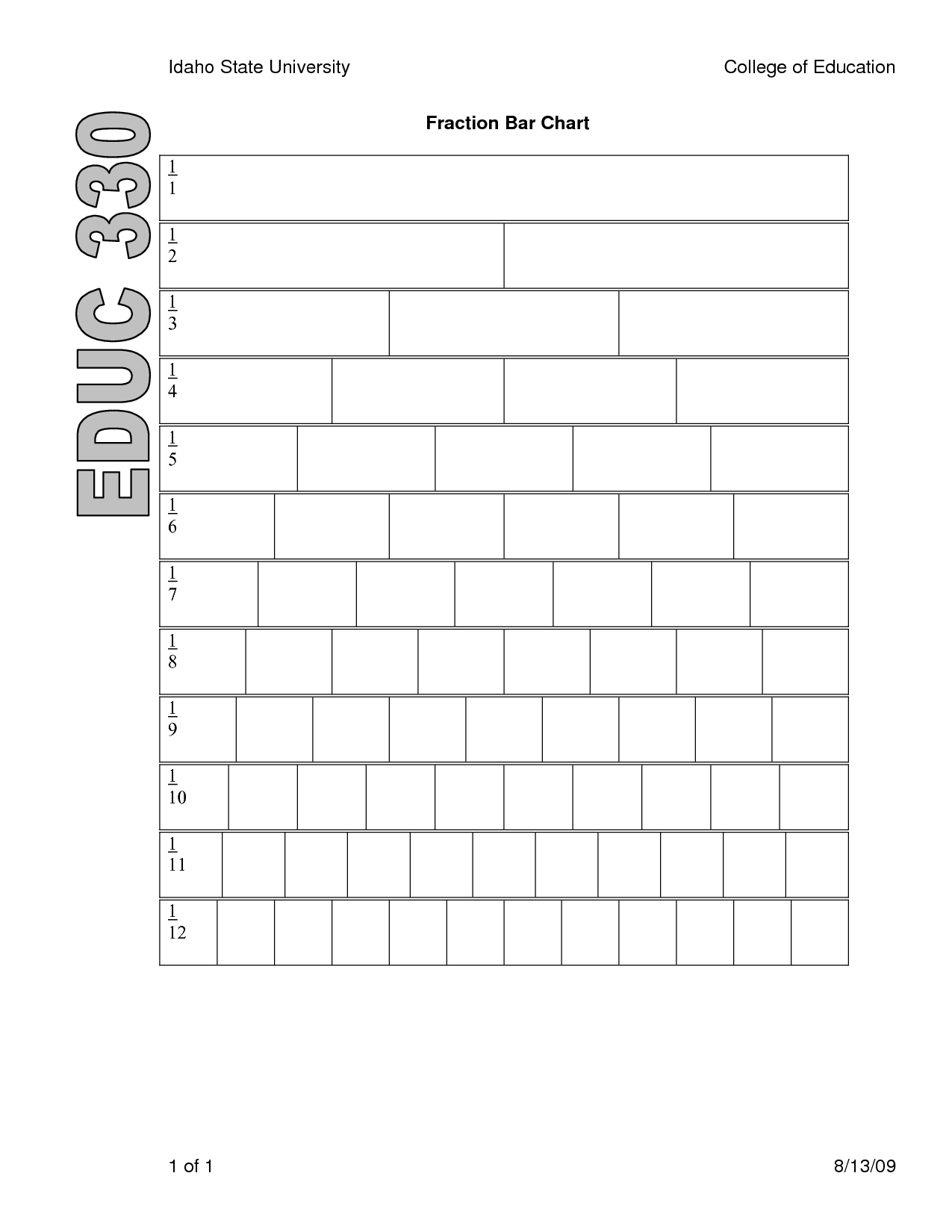 4 Best Images of Printable Blank Fraction Bars Blank Fraction Strips