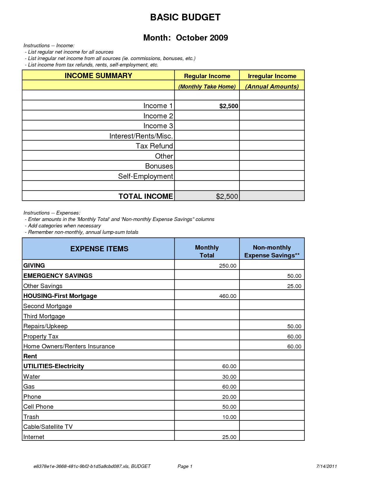 Free Printable Budget Worksheet Dave Ramsey